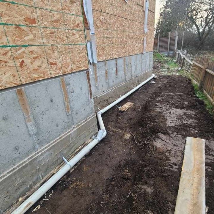 Completed storm drainage detail on a Greater Vancouver site